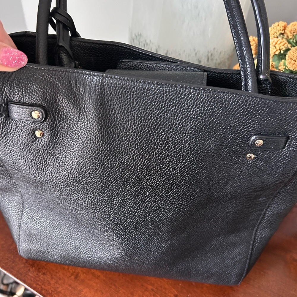 Coach Black Pebbled Leather Tote - Picture 6 of 16